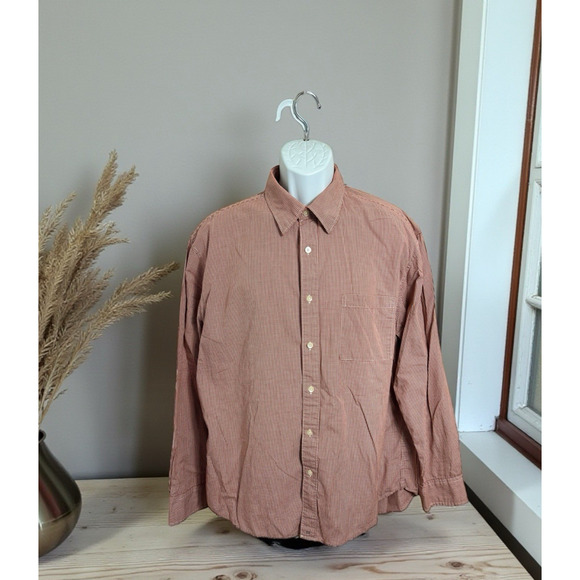 Men's J. Crew Red Plaid Button Down Shirt Sz L Long-Sleeve Pocket Cotton - Picture 1 of 7